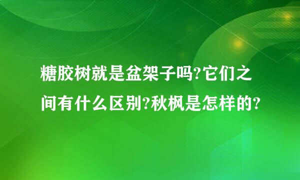 糖胶树就是盆架子吗?它们之间有什么区别?秋枫是怎样的?