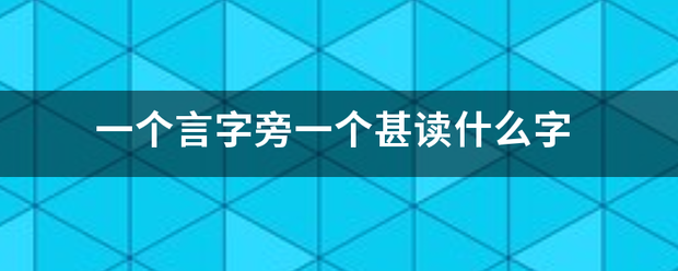 一个言字旁一个甚读什么字