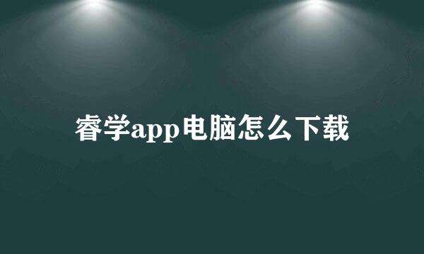 睿学app电脑怎么下载