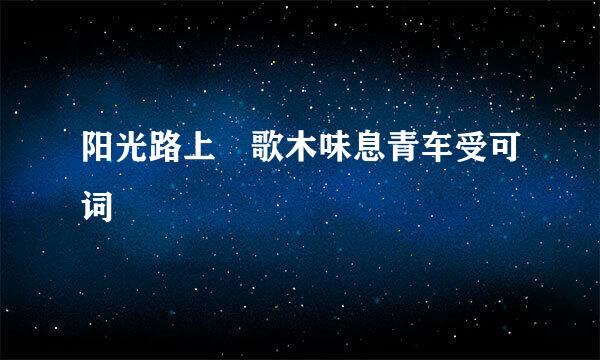 阳光路上 歌木味息青车受可词