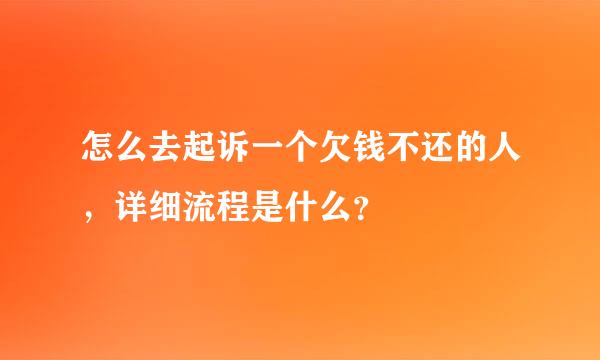 怎么去起诉一个欠钱不还的人，详细流程是什么？