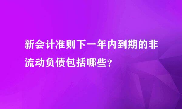 新会计准则下一年内到期的非流动负债包括哪些？