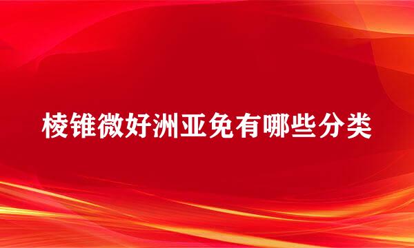 棱锥微好洲亚免有哪些分类