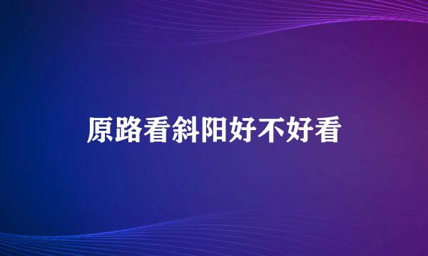 原路看斜阳好不好看