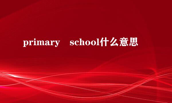 primary school什么意思