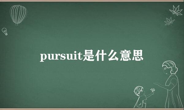 pursuit是什么意思