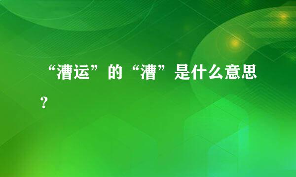 “漕运”的“漕”是什么意思？