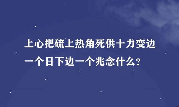 上心把硫上热角死供十力变边一个日下边一个兆念什么？