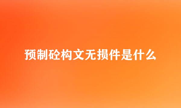 预制砼构文无损件是什么