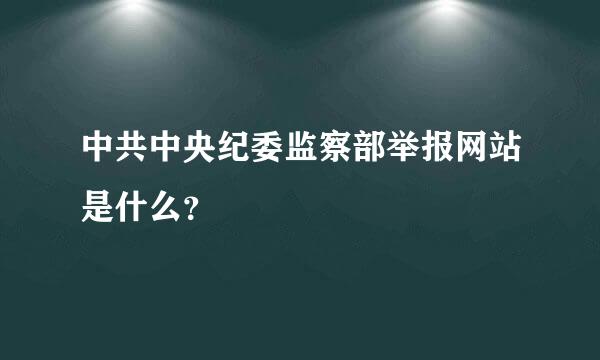 中共中央纪委监察部举报网站是什么？