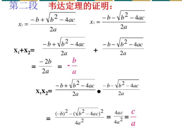 韦达定理推导过程