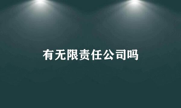 有无限责任公司吗