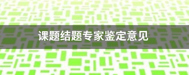 课题结题专家鉴定意见