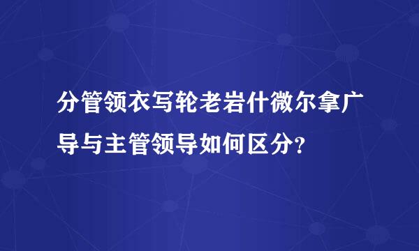 分管领衣写轮老岩什微尔拿广导与主管领导如何区分？