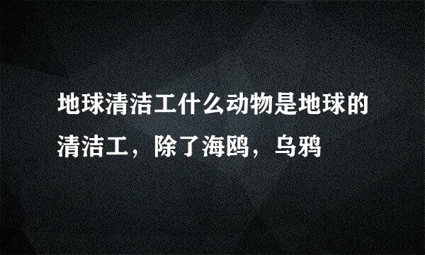 地球清洁工什么动物是地球的清洁工，除了海鸥，乌鸦