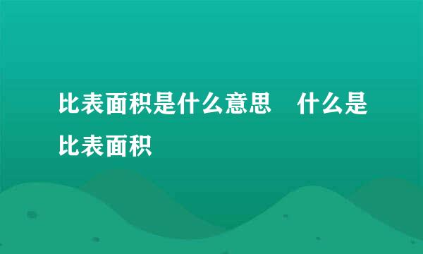 比表面积是什么意思 什么是比表面积