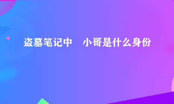 盗墓笔记中 小哥是什么身份