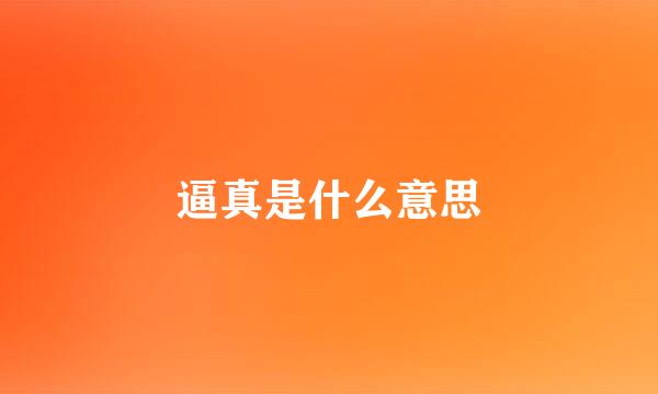 逼真是什么意思