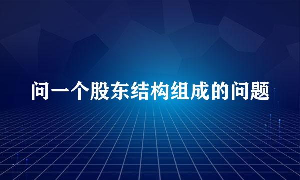 问一个股东结构组成的问题