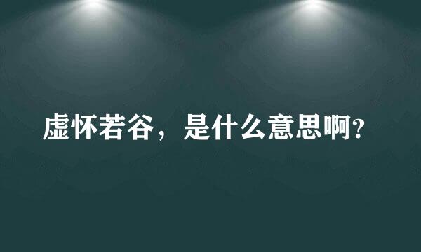 虚怀若谷，是什么意思啊？