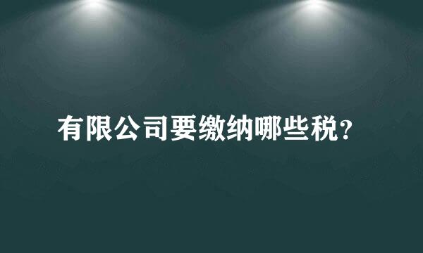 有限公司要缴纳哪些税？