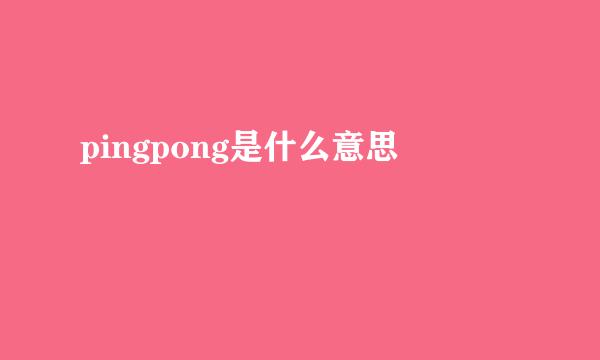 pingpong是什么意思