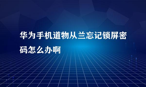 华为手机道物从兰忘记锁屏密码怎么办啊