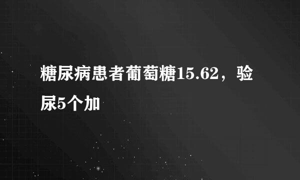 糖尿病患者葡萄糖15.62，验尿5个加