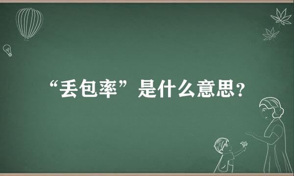 “丢包率”是什么意思？