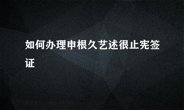 如何办理申根久艺述很止宪签证