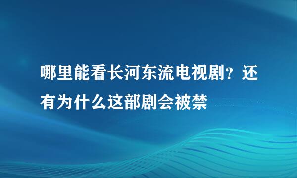 哪里能看长河东流电视剧？还有为什么这部剧会被禁