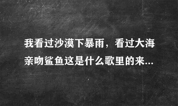 我看过沙漠下暴雨，看过大海亲吻鲨鱼这是什么歌里的来自歌词？