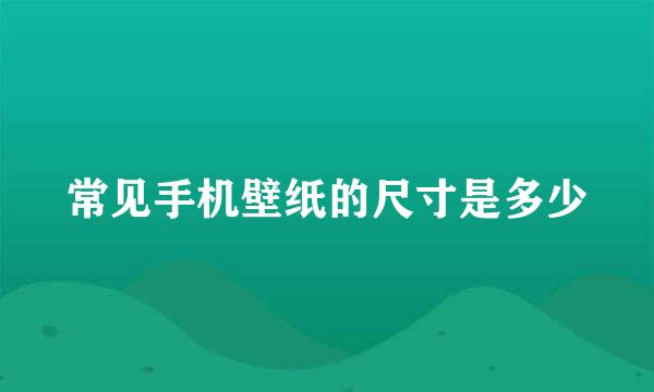 常见手机壁纸的尺寸是多少