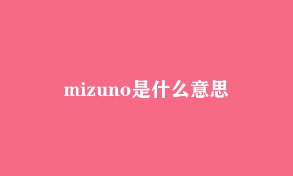 mizuno是什么意思