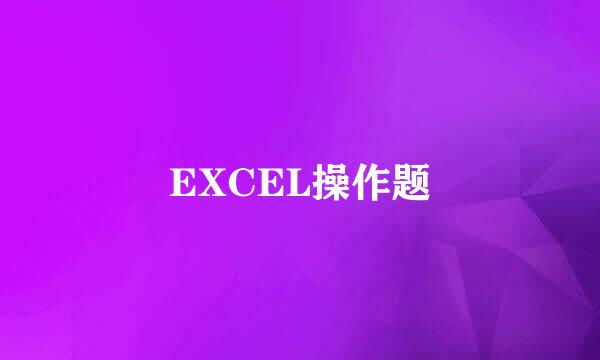 EXCEL操作题