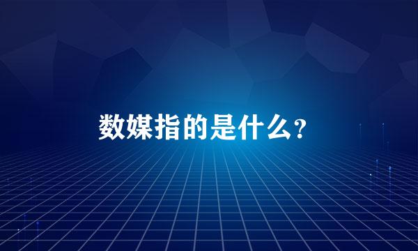 数媒指的是什么？