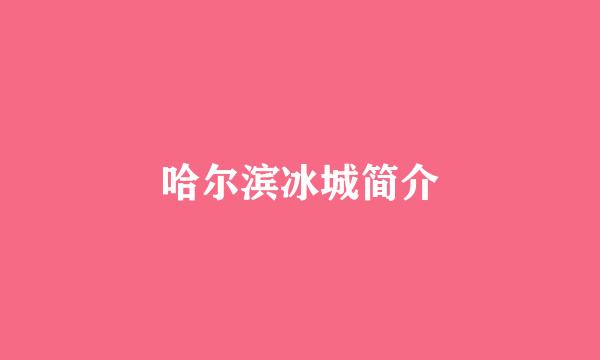 哈尔滨冰城简介