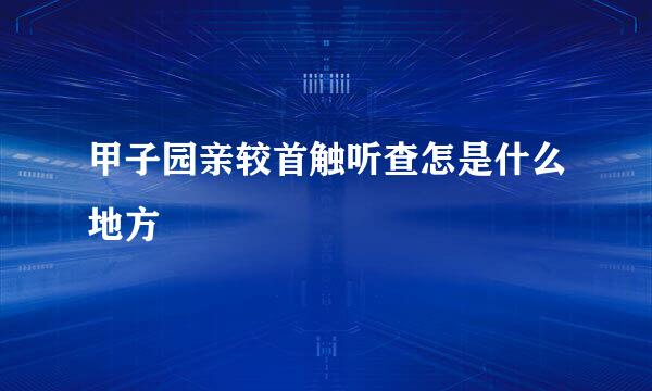 甲子园亲较首触听查怎是什么地方