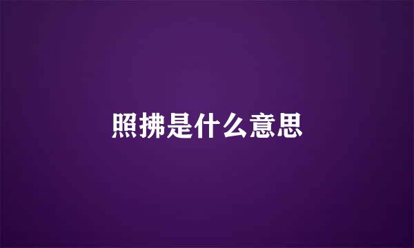 照拂是什么意思