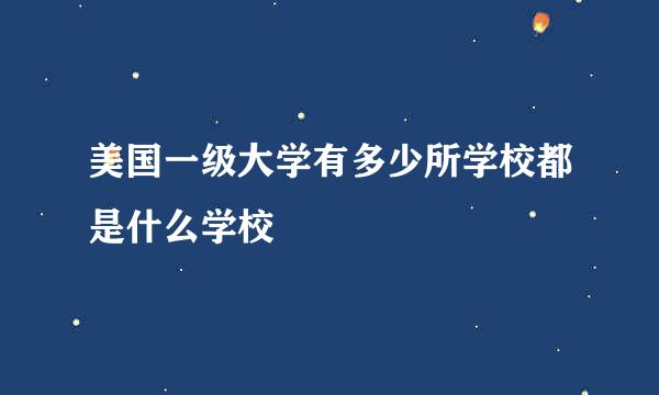 美国一级大学有多少所学校都是什么学校