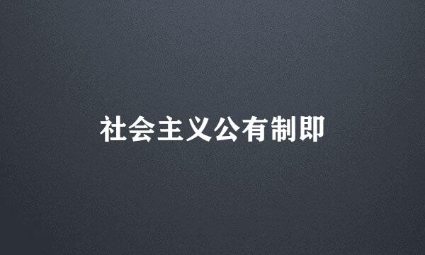 社会主义公有制即