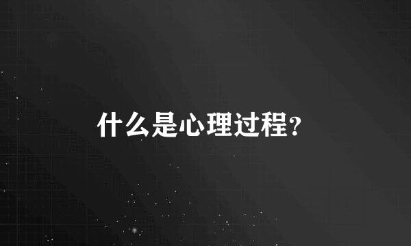 什么是心理过程？