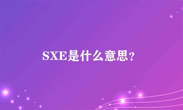 SXE是什么意思？