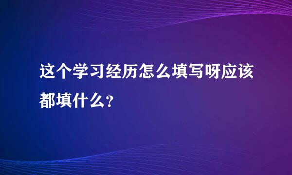 这个学习经历怎么填写呀应该都填什么？