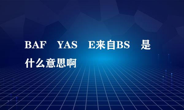 BAF YAS E来自BS 是什么意思啊