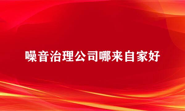 噪音治理公司哪来自家好