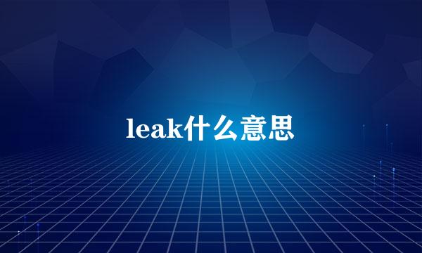 leak什么意思