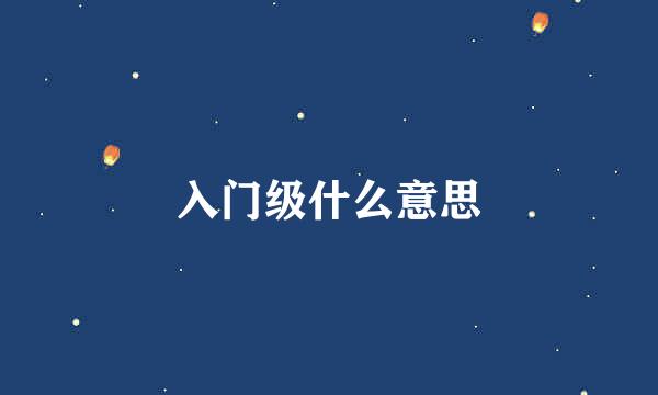 入门级什么意思