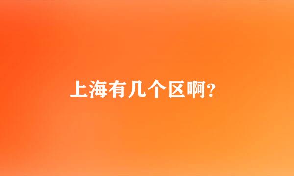 上海有几个区啊？