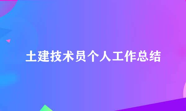 土建技术员个人工作总结